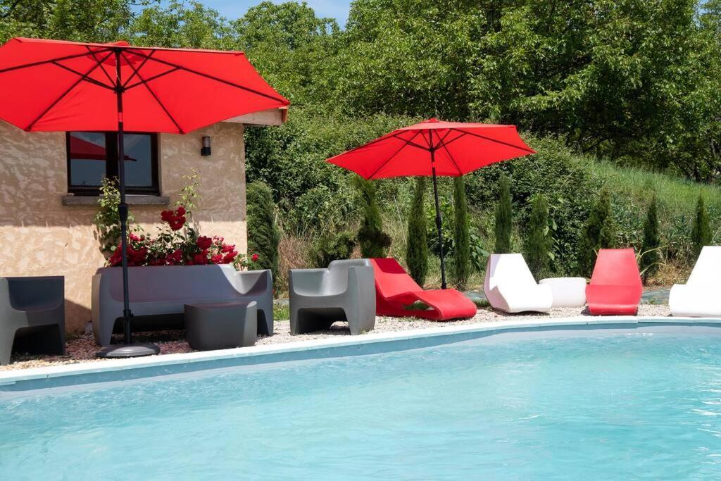 Combe Jolie Clim, Piscine & Jacuzzi Villa Saint-Vincent-de-Cosse Bagian luar foto